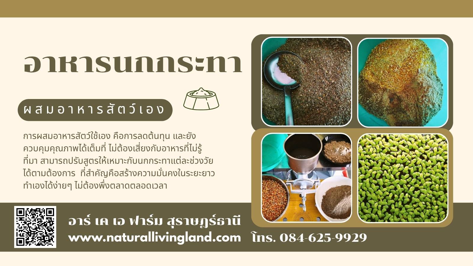การผสมอาหารเลี้ยงนกกระทา